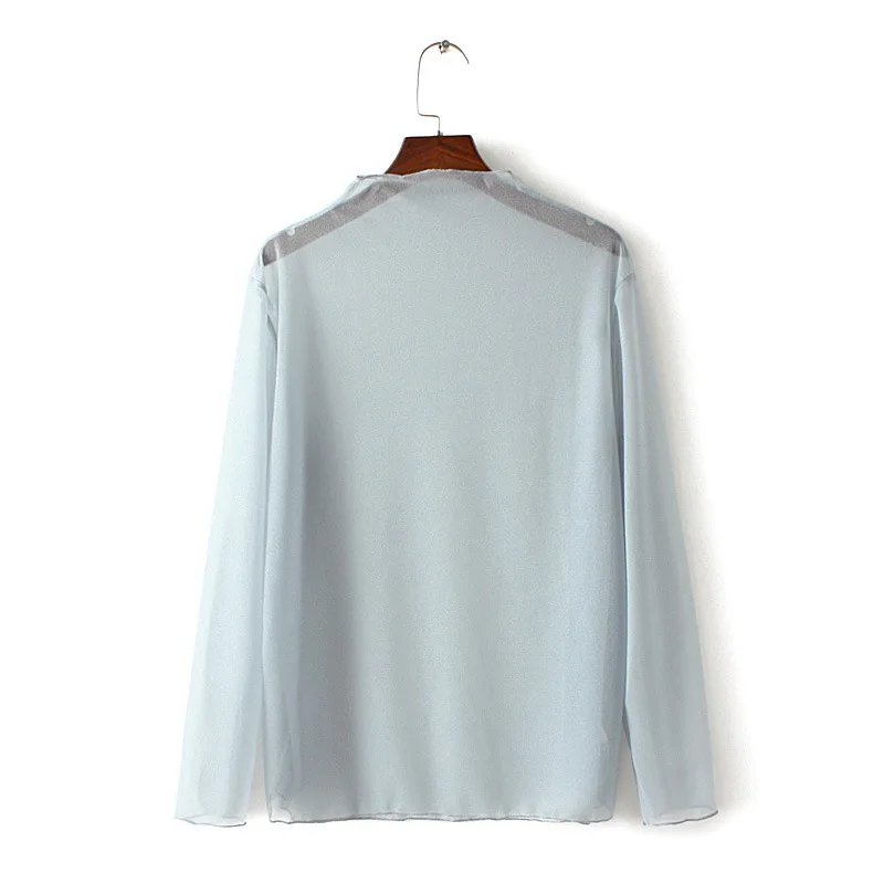 2019 Plus Size Casual Blouses Spring Summer Women Clothing Fashion Loose perspective mesh Shirts F52-c6071 |