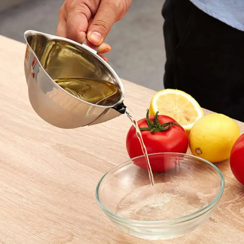 NEW HOT SALES Stainless Steel Bowl Filter Oil Handle Oiler Strainer Multi-use FAT Separator | Дом и сад
