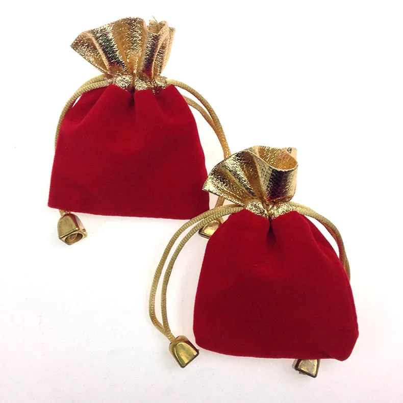 7*9cm 300pcs Red Phnom Penh Velvet Bags For Jewelry Pouch Gift Bag Package With Drawstrings Bag Wedding Diy Women Display