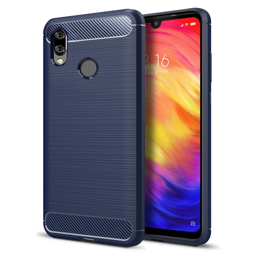Blue Чехол для Xiaomi Redmi Note 7, чехол для Redmi Note 7, силиконовый защитный бампер, противоударный чехол, чехол для телефона s, роскошный Xiomi Redmi Note7, чехол s - Цвет: Blue