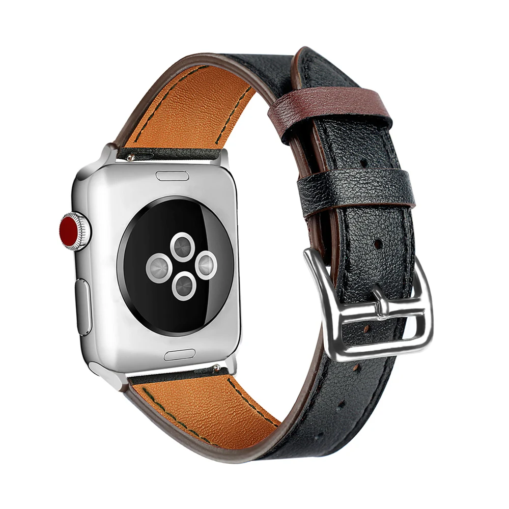 Ремешок из натуральной кожи для Apple Watch ремешок 42 мм 38 44 40 браслет спортивный iwatch