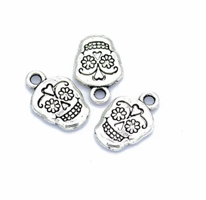 55 шт. Подвески Череп Клоун дрол Сплав Античная Серебряная бронза 18*12 мм 1 8 г ручная