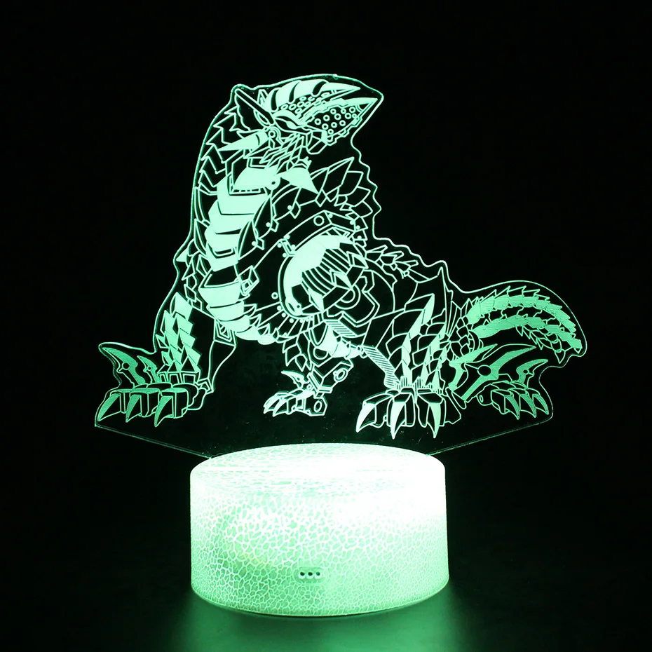 Детские светодиодные фонари игрушки динозавр RGB цвет USB лампа подарки 3d ночник Иллюзия Монстр Охотник Монстры фигура дракона лампа