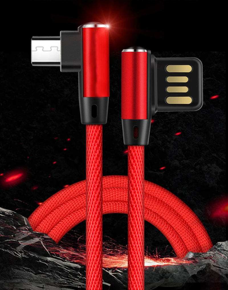 Suntaiho 90 градусов Зарядка Micro USB кабель 2.4A для samsung кабель USB для Xiaomi Tablet кабели nokia 8 двухсторонний Штекер кабель