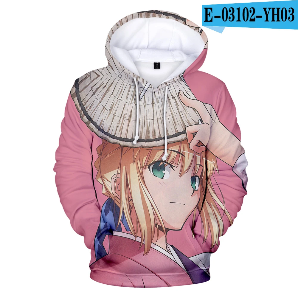 Слоновая кость Новая мода Fate Stay Night Толстовка для мужчин/женщин Kawaii Аниме толстовки уличная печать Fate Stay Night Пуловеры Одежда - Цвет: Слоновая кость