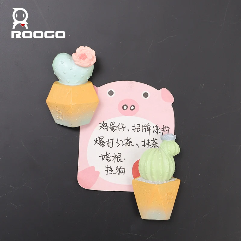 Roogo Смолы 3D магнит на холодильник кактус завод Холодильник Магнитные Стикеры для