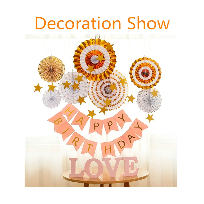 8 шт. золотые и Серебристые вечерние фоны для дня рождения веерный Набор детского