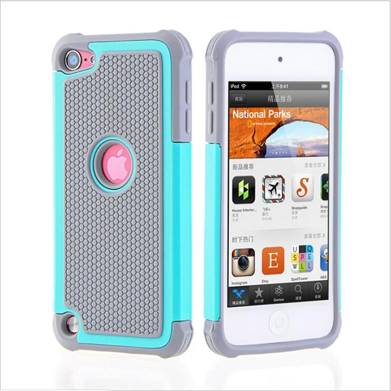 Двухслойный пластиковый чехол с шариком силиконовый для iPod Touch 5 6 Рождественский