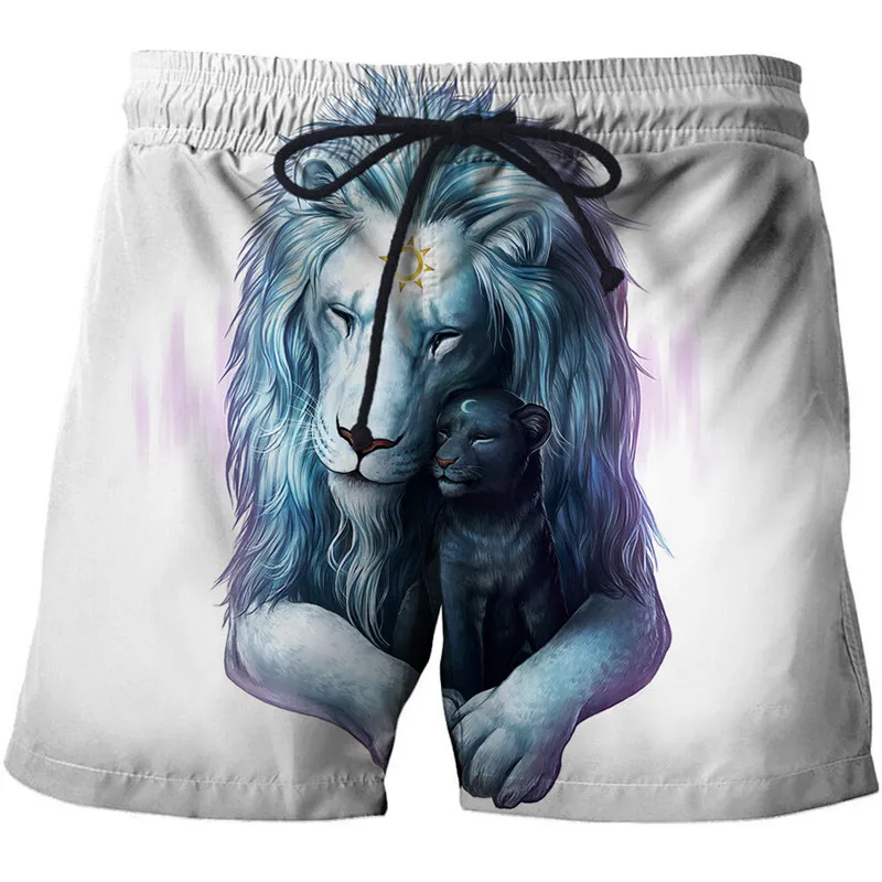 

Hip Hop Lion New Summer Mens Shorts 3D Digital Pattern Print Cotton Shorts 2018 Men Clothing Loose Homme Boys Shorts Drop Ship
