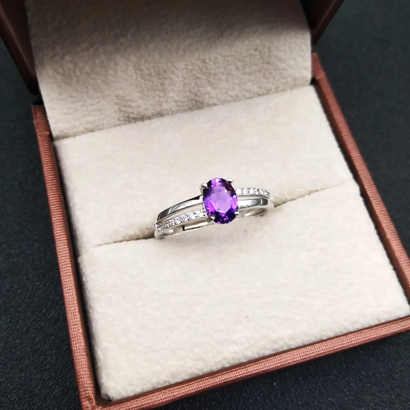 

2018 Real Special Offer Casual/sporty Prong Setting Anniversary 925 Amethyst Ring Women Fashion Jewelry j050701agz
