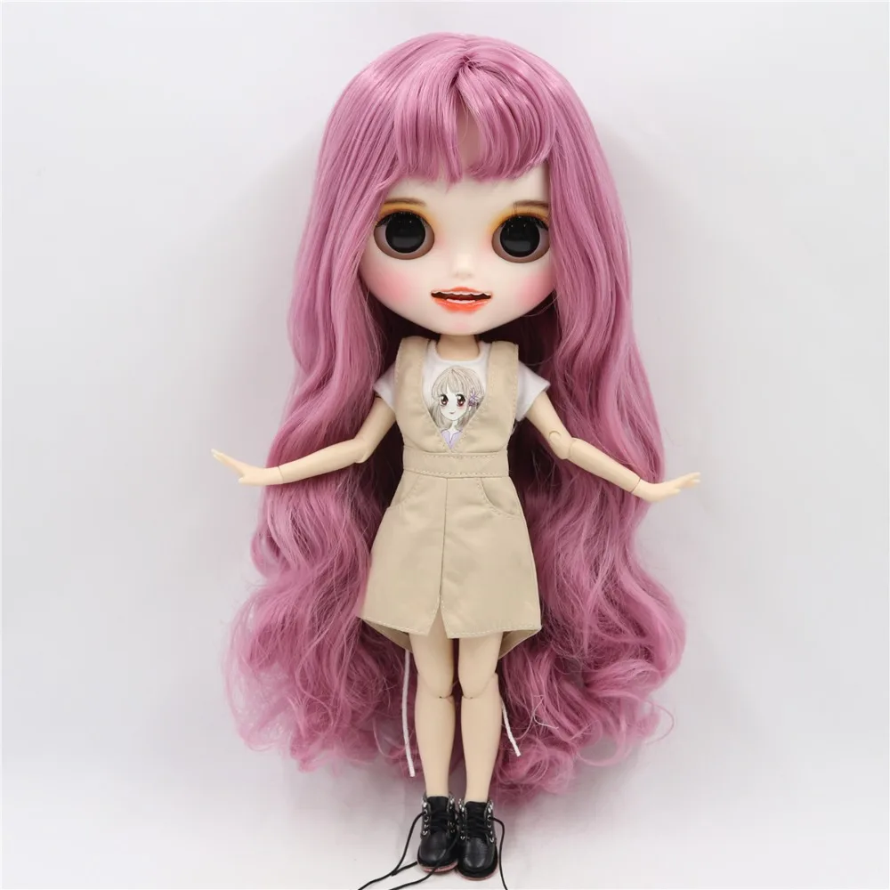 Ледяная кукла DBS Blyth 1/6 bjd белая кожа для суставов тела розовые волосы матовое лицо