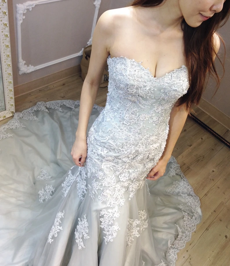 Скромная 2018 настоящая фотография серые вишневые Свадебные платья карамельный