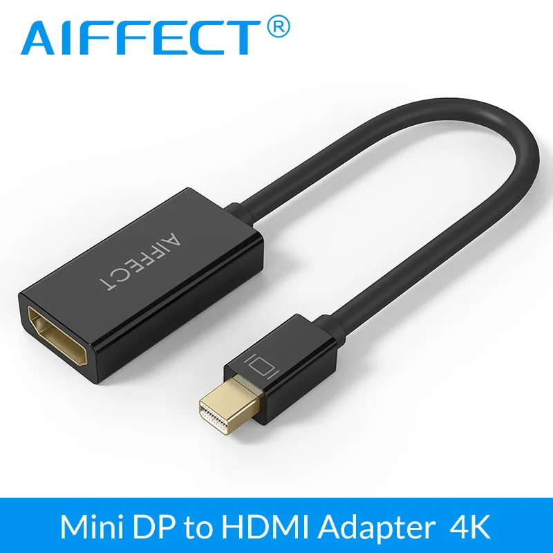 AIFFECT Mini DP к HDMI адаптер 4 К DisplayPort Thunderbolt мужчин Женский видео кабель UltraHD конвертер