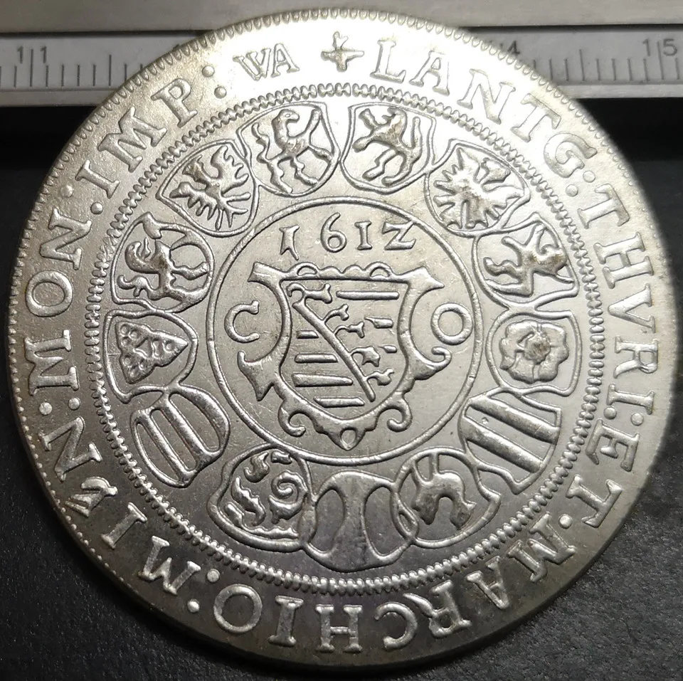 1612 герцогство Saxe-Coburg-Eisenach 1 Thaler посеребренные имитация монеты