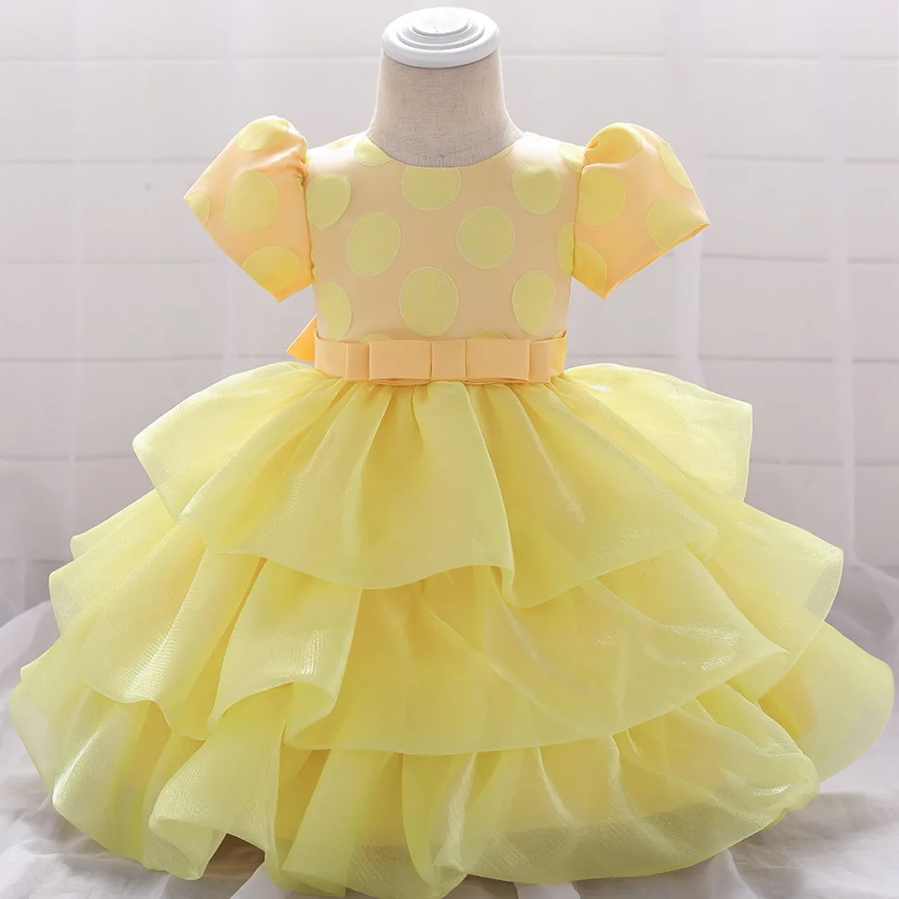 

Baby Girl Dress 2019 Kids Embroidered Bow Party Dresses For Girls 1st Year Birthday Party Princess Dress Baby Clothing Costume