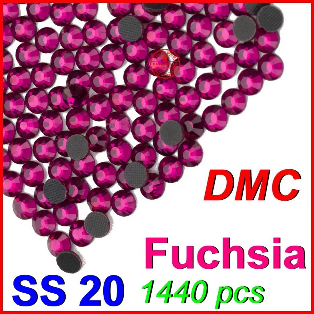 SS20 4 6 8 мм 1440 металлическая фуксия DMC Горячая фиксация плоская задняя стразы DIY