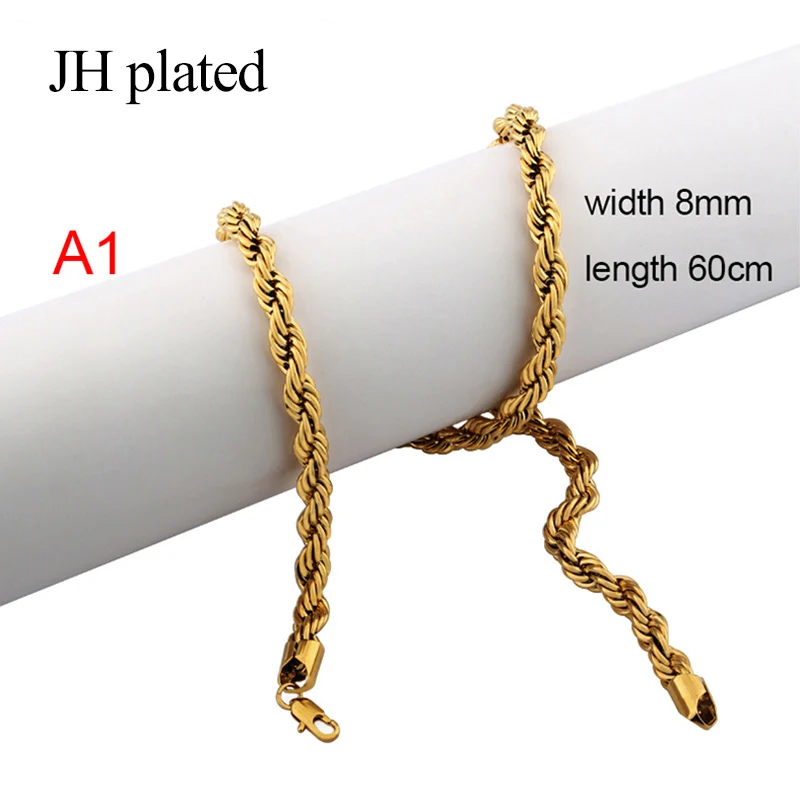 JHplated Африканские модные мужские серебряные золотые ожерелья длина 45 50 60 см