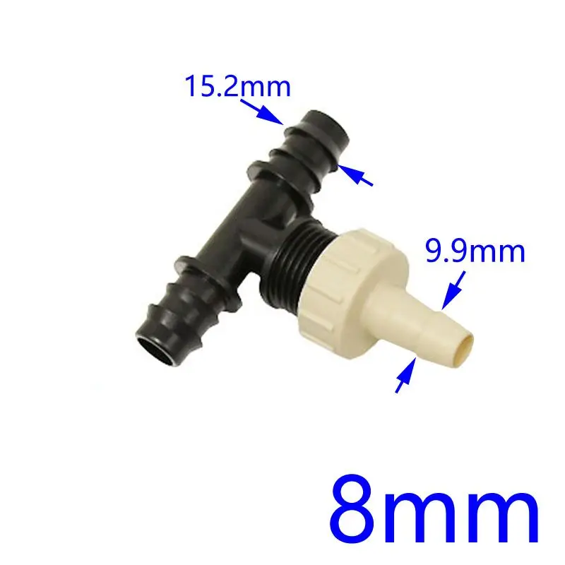 8mm Садовый шланг 1/" до 1/4" 3/" Редукционный тройник делитель воды 16 мм до 4 мм 6 мм 8 мм 10 мм шланг тройник соединитель 1 шт - Цвет: 8mm