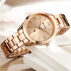 Часы CURREN женские, брендовые роскошные золотистые классические с браслетом из нержавеющей стали, 9007