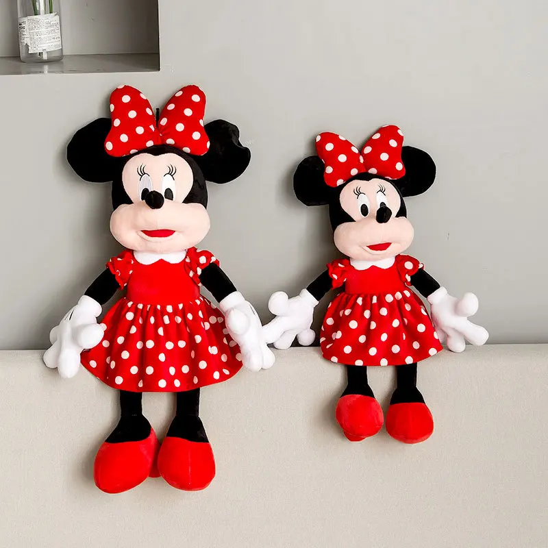 1 шт. disney 30 см аниме Микки Маус Минни мягкая плюшевая игрушка ребенок Kawaii кукла Рождество подарок на день рождения Дети Девочка - Цвет: Minnie Red