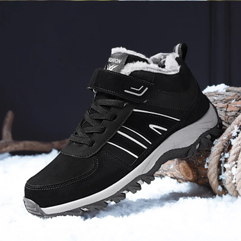 Men's casual shoes warm plush male cotton boots 2018 men lace-up Walking fashionable men's Non-slip outdoor Couple | Обувь