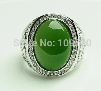 Бесплатная доставка кольцо на палец китайский зеленый Jade Jasper jadeite изумруд