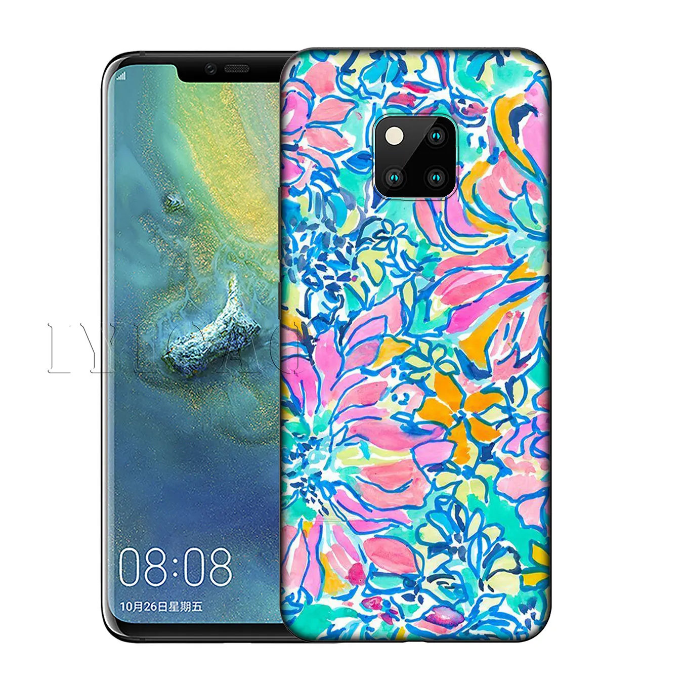 Силиконовый мягкий чехол IYICAO с розовыми песками Lily Pulitzer для huawei Nova 3 3i 2i mate 20 10 Pro Lite