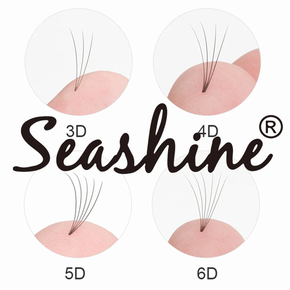 Seashine Private Label Premade Fans Volume Lash Extension Short Stem Heat Bonded 3D-6D Faux MinK Eyelash | Красота и здоровье