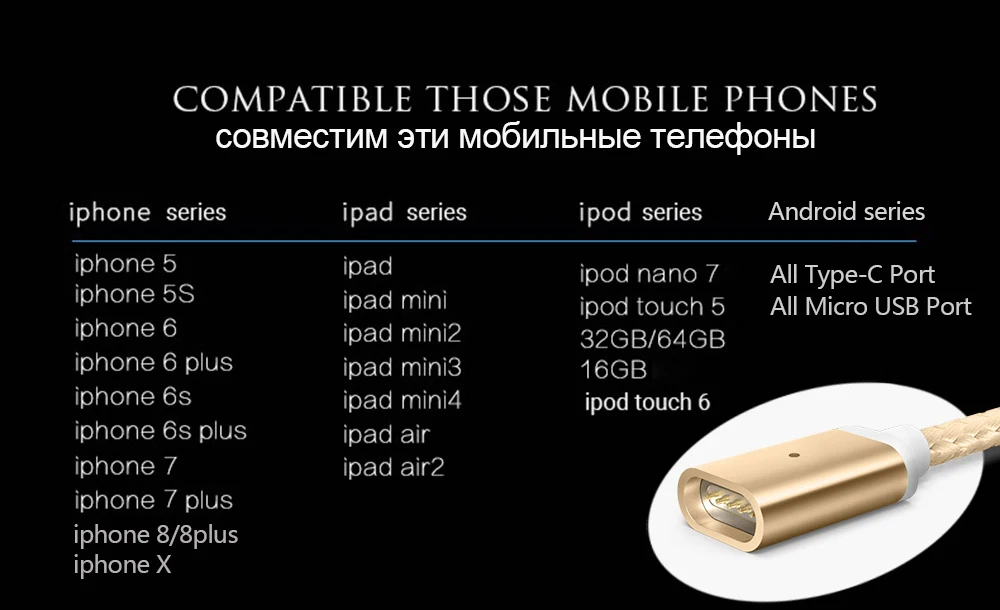 Магнитный кабель usb type C для iPhone samsung type C кабель быстрого зарядного устройства для мобильного телефона Магнитный кабель Micro USB зарядное устройство для передачи данных