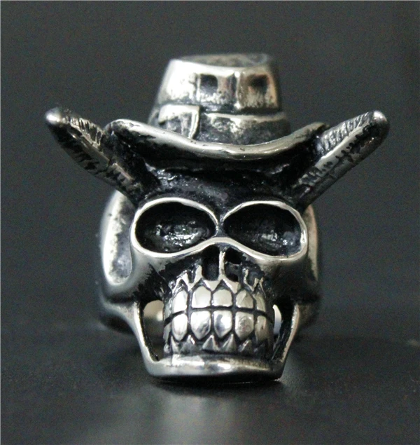 Размер от 7 до 13 крутое кольцо в виде черепа с головной убор 316L из нержавеющей