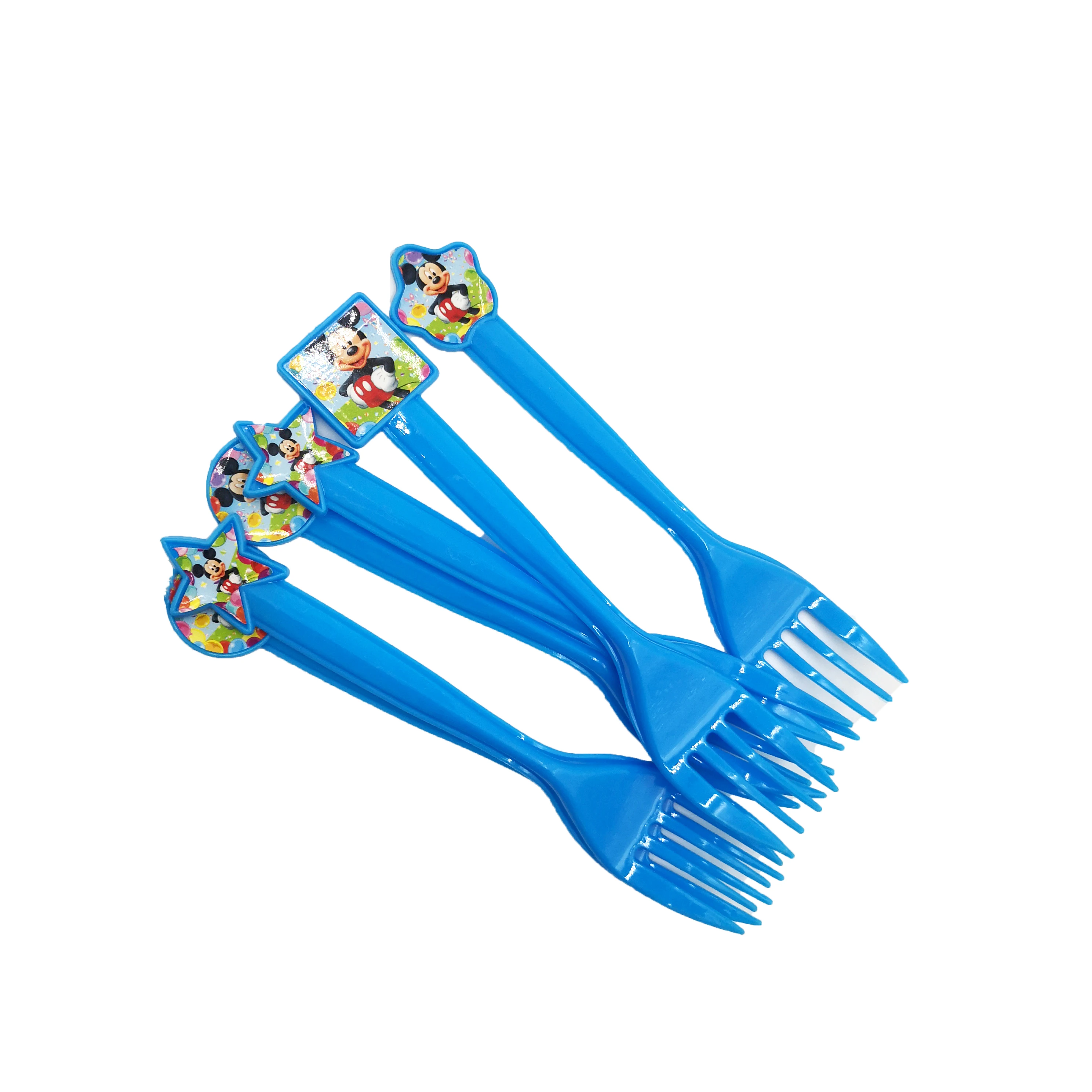 Mickey Mouse Kids Birthday Cartoon Theme Tableware Party Supplies Festival Decoration Favors For Boys And Girls Baby Shower Hot - Цвет: fork