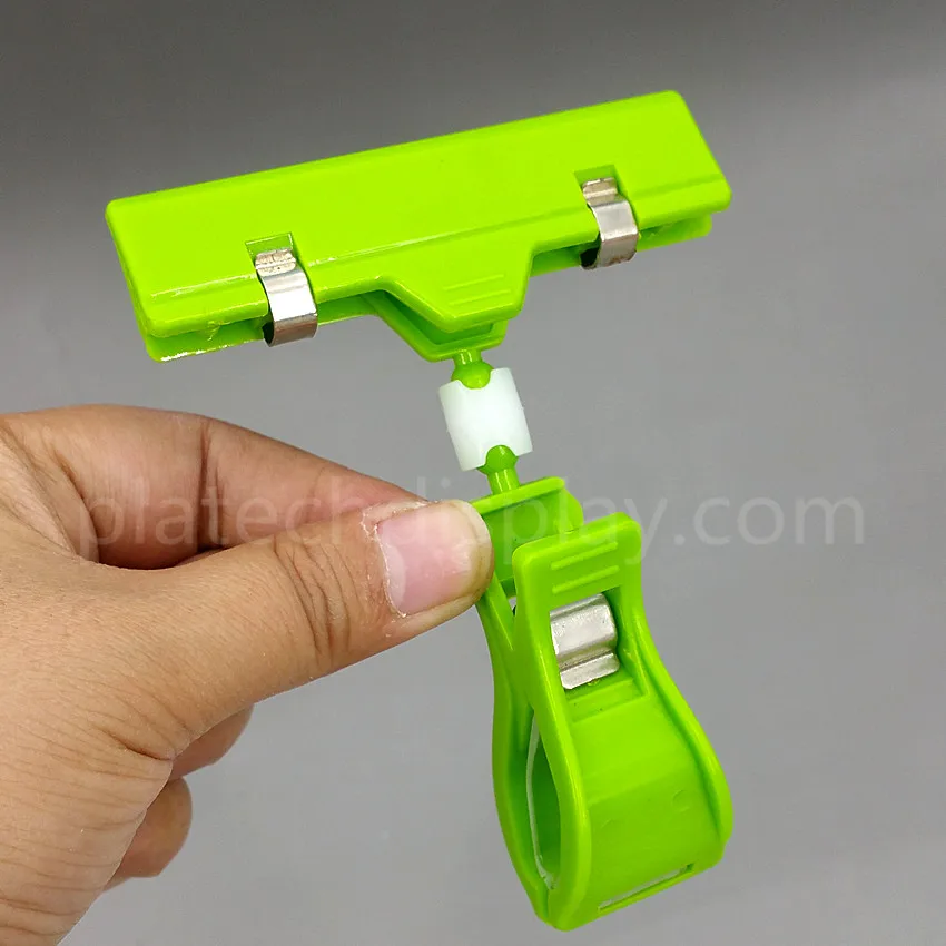 

Plastic POP Rotatable Supermarket Sign Signs Paper Card Holder Price Tag Label Display Banner Clips Holders 2000pcs Good Quality