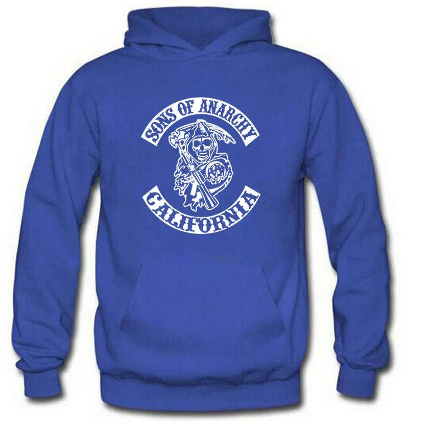 SOA Sons of anarchy/Новая модная мужская спортивная одежда с капюшоном, мужская повседневная толстовка, зимнее флисовое теплое худи в стиле хип-хоп