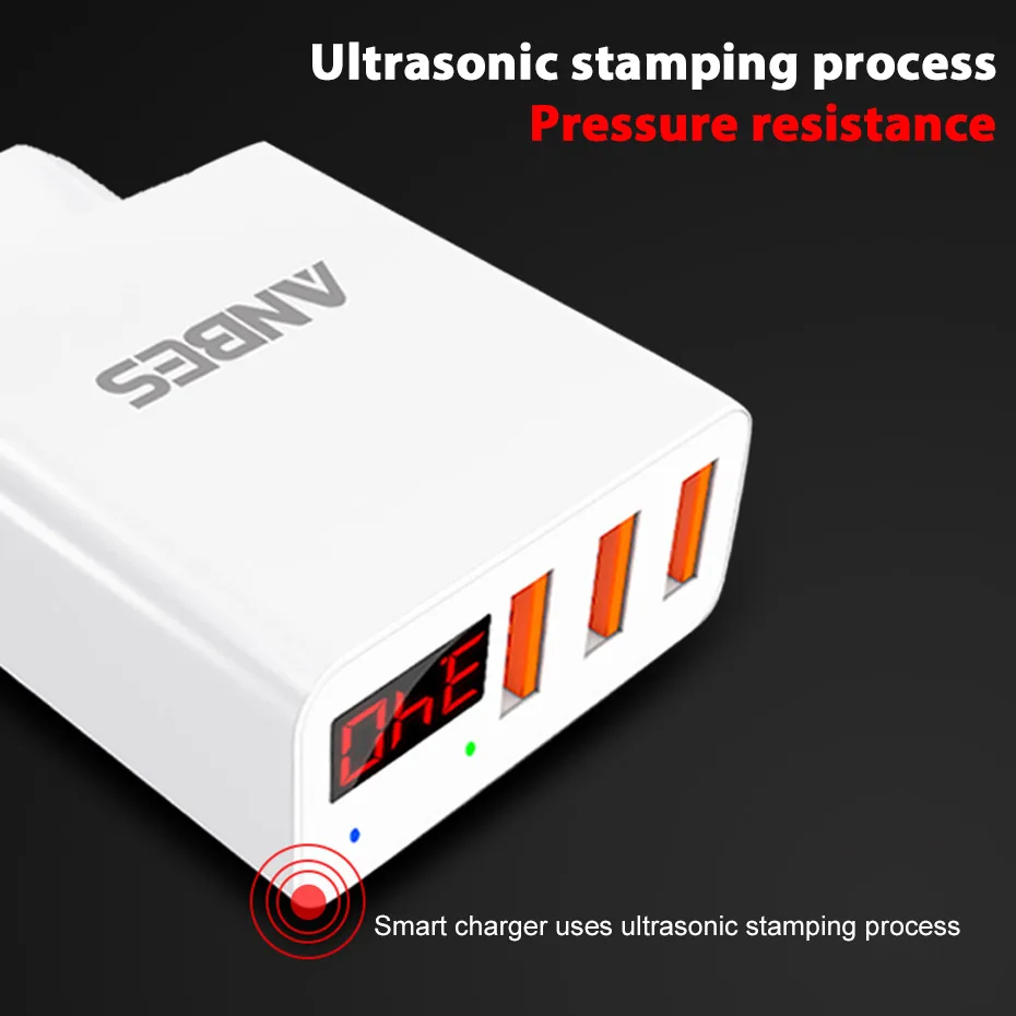 Overfly зарядное устройство для телефона iPhone быстрая зарядка 3 USB светодиодный