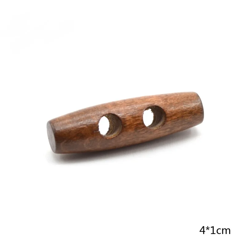 DIY 10 Pieces Brown Wooden Toggles Button Olive Shape Long Two Holes Buttons For Duffel Coat Wholesales | Дом и сад