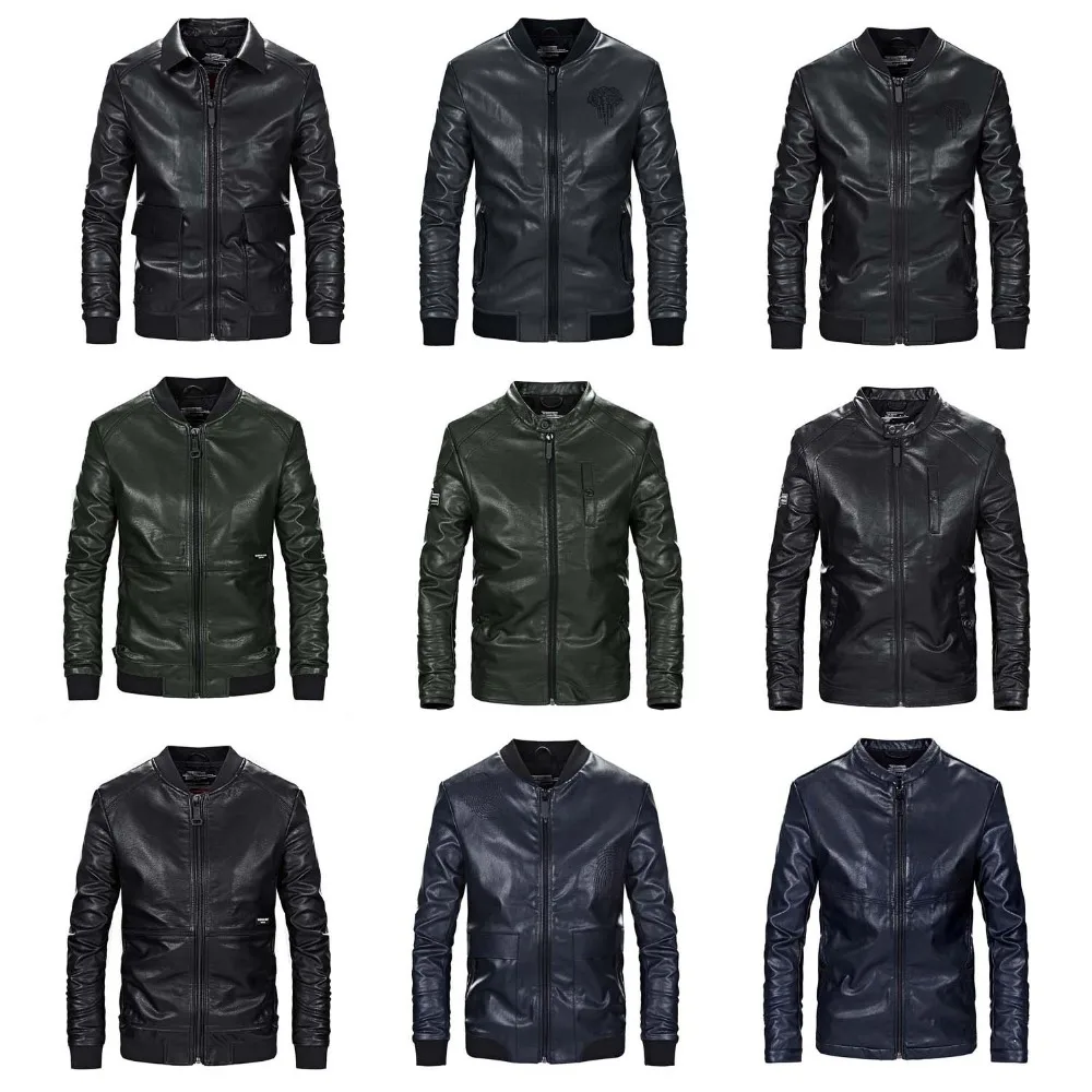 

PU Leather Jackets NIGRITY men's fashion 2018 new autumn winter Motorcycle Male Casual Coat plus size M-4XL 12 models optional