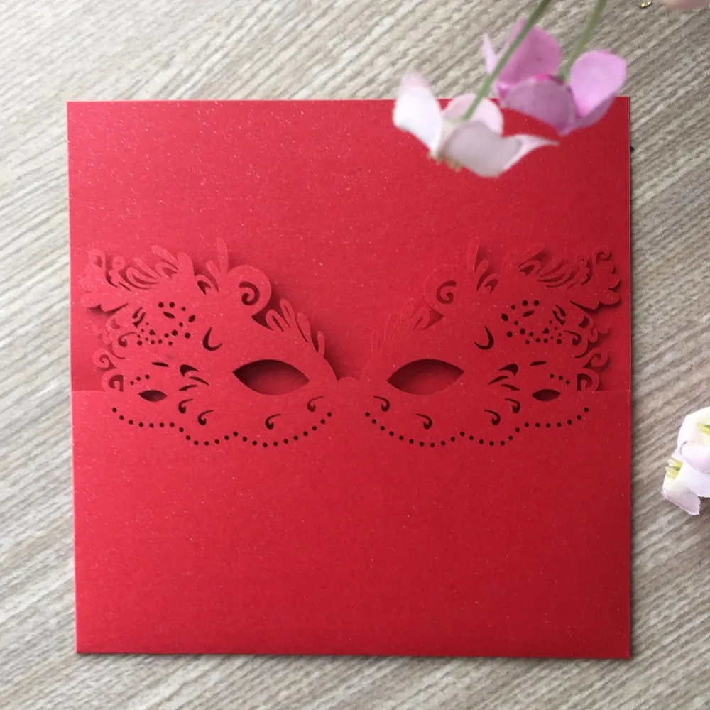 40 шт./лот забавная маска шаблон пригласительная карточка карнавальное украшение