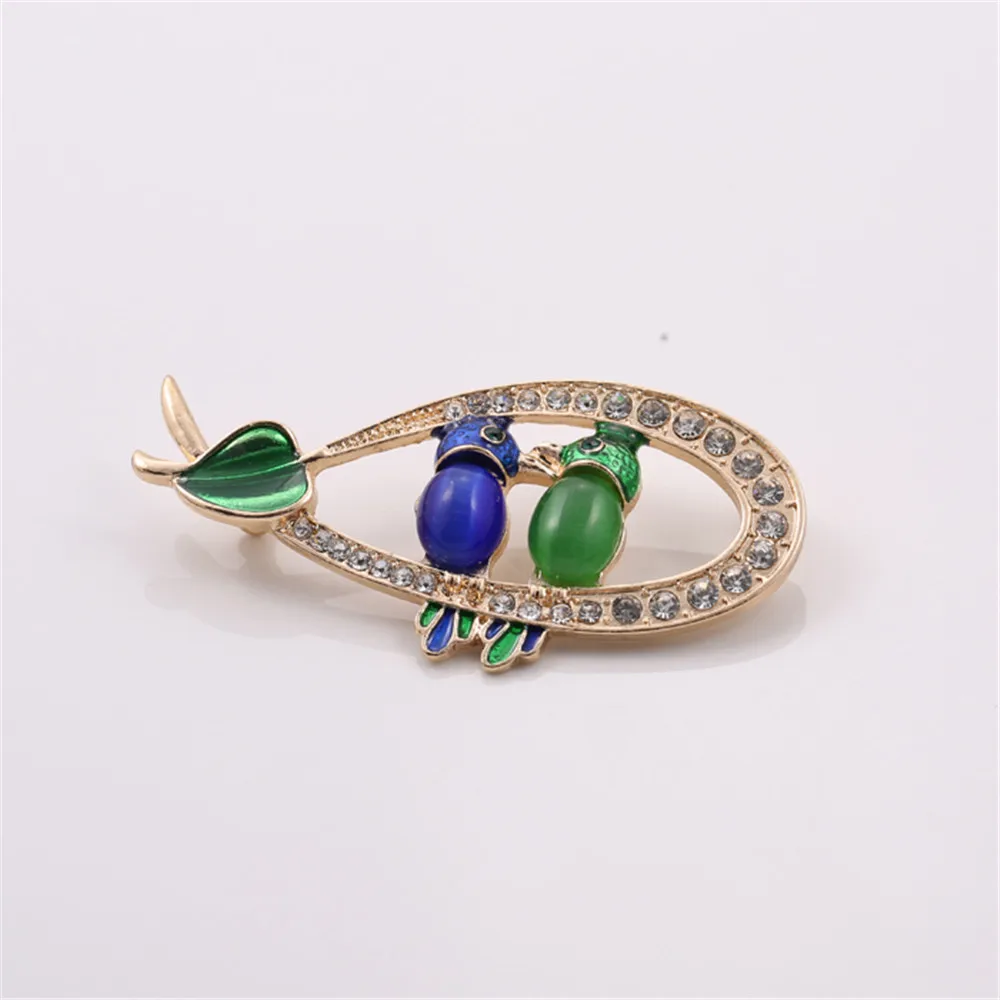 XQ с бесплатной доставкой новые капли опаловой глазури птицы грудной цветок брошь