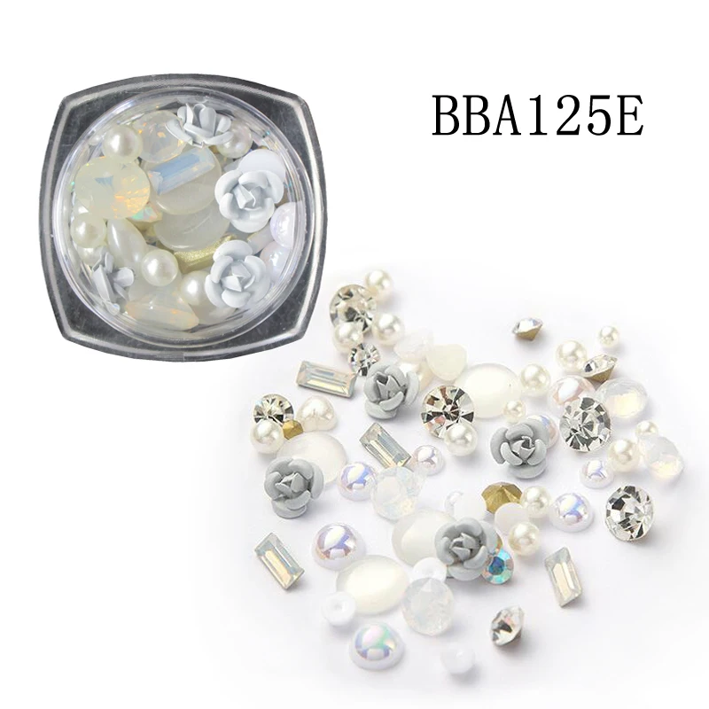 BBA125E AddFavor украшения для ногтей DIY 3D Стразы для ногтей акриловые жемчужные металлические бусины золотая цепочка лак дизайн УФ гель алмазный камень - Цвет: BBA125E