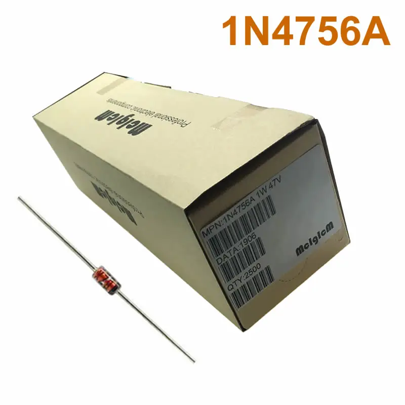 MCIGICM 2500 pcs Zener Diode 47V 1W Through Hole DO-41 1N4756 1N4756A | Электронные компоненты и принадлежности