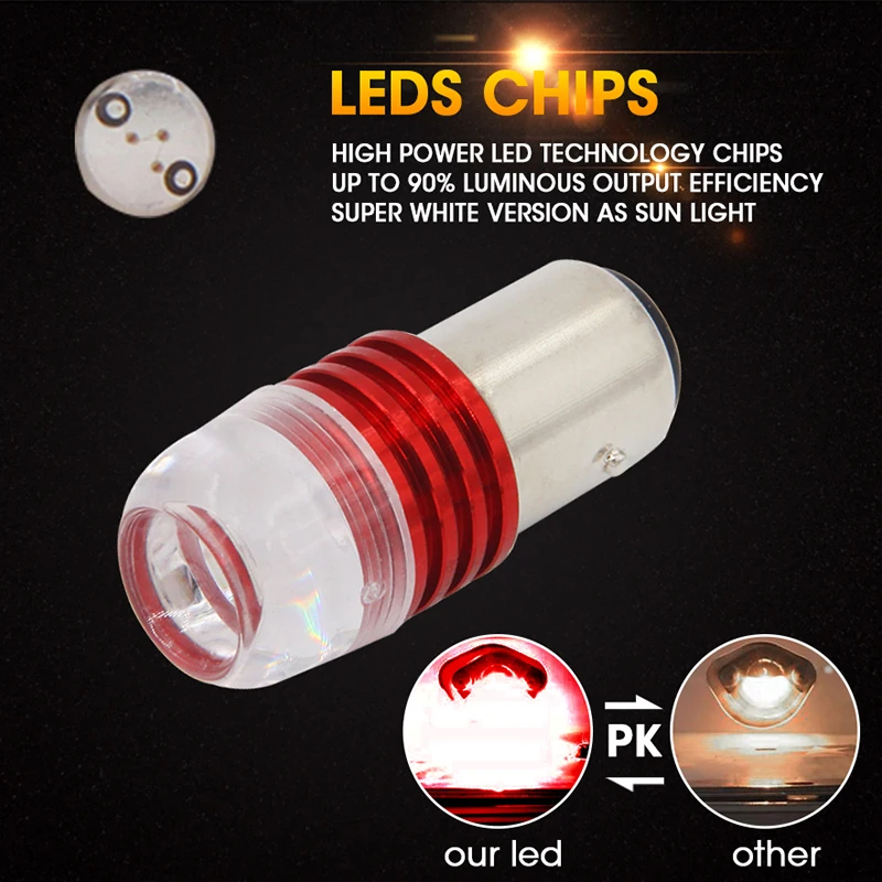 Hlxg 2pcs Led BA15D 1157 освещение салона автомобиля указатель поворота лампа для чтения