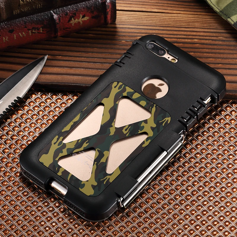 Luxury Doom Armor Dirt Shock Life Metal Aluminum Cell Phone Case For IPhone 7 4.7&quot King Iron Man Steel Cover R-just |