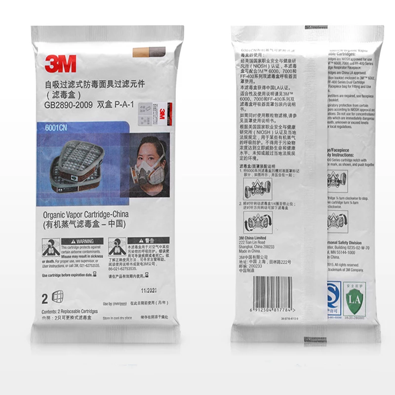 

2PCS/4PCS/5pcs/9pcs 3M 6001cn Organic Vapor Respirator Filter Cartridge For 3M 7502 6200 Gas Mask