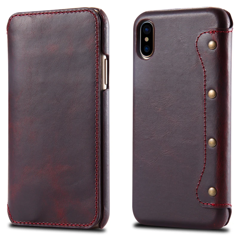 Для iPhone XS XR чехол Ретро масло воск натуральная кожа флип чехол визитная карточка телефон сумка чехол для Apple iPhone XS Max винтажный Чехол