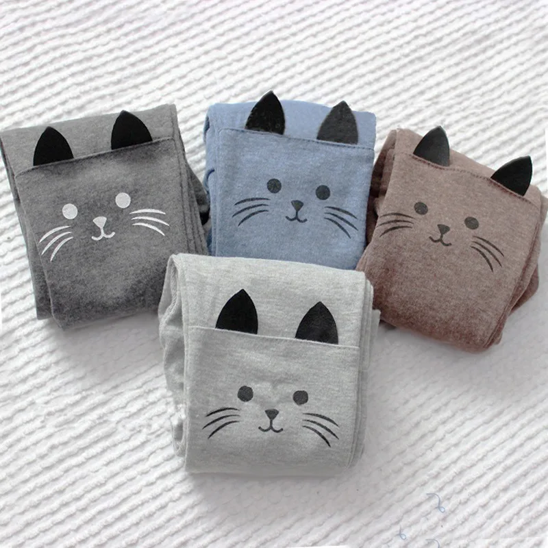 

New Toddler Baby Girls Kids Skinny Pants Cute Cat Print Stretchy Warm Leggings