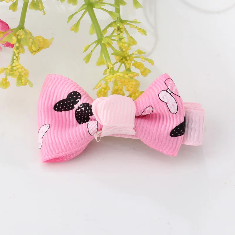 M MISM Fashion 1PC Baby Hairpins Cute Ribbon Bow Kids Hair Clip Children Accessories Ornaments Dot Flora Girls Hairgrip | Детская одежда