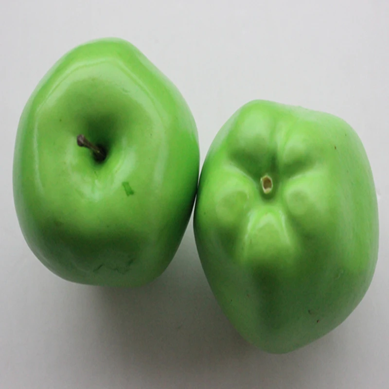 2 шт. декоративные большие искусственные Green Apple Пластик фрукты Главная Вечерние