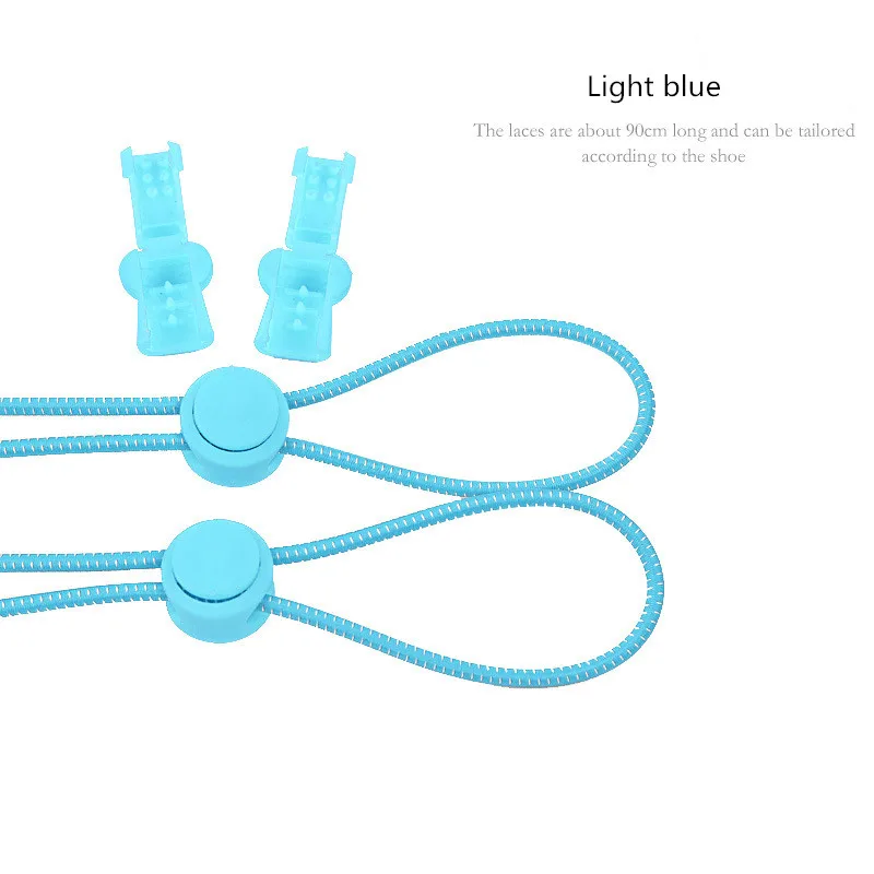 Light blue Nyacinth Красочные эластичные шнурки для обуви удобный замок красочные эластичные без завязок силиконовые шнурки ленивые шнурки для обуви для кроссовок - Цвет: Light blue