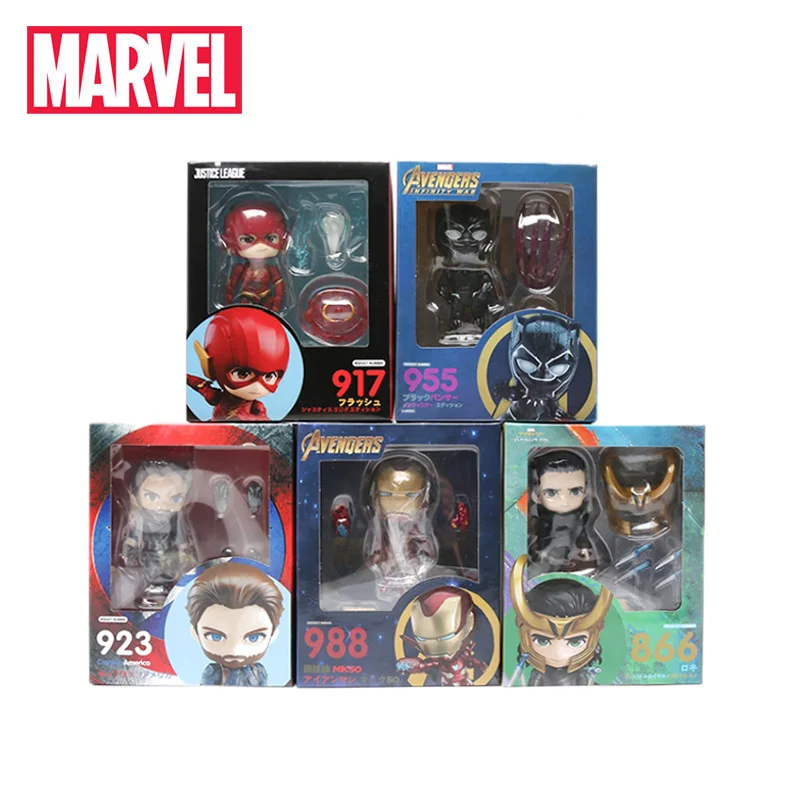 8-9 см игрушки Marvel Nendoroid Мстители Бесконечность ВОЙНЫ ЖЕЛЕЗНЫЙ ЧЕЛОВЕК Mk50 ПВХ фигурка Черная пантера флэш 917 Коллекционная модель