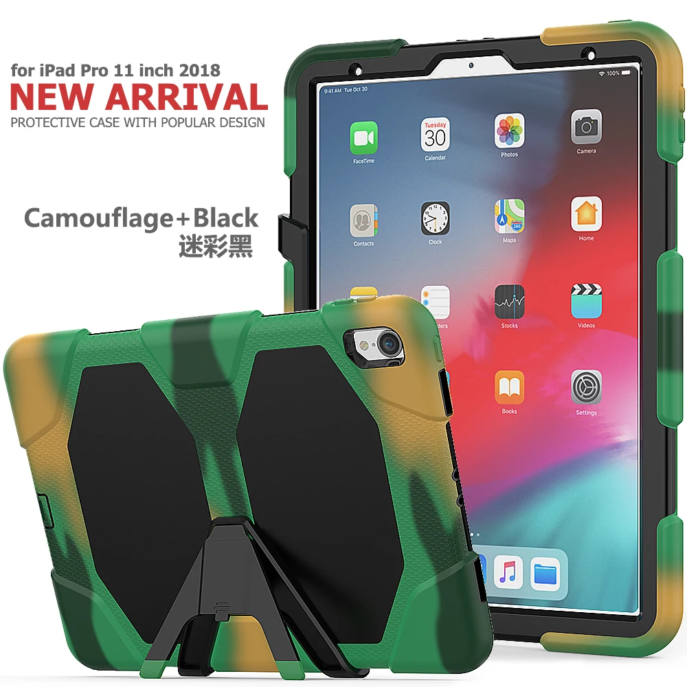 2 в 1 Гибридный детский силиконовый ПК Жесткий Чехол для Apple Ipad Pro 11 2018 Подставка